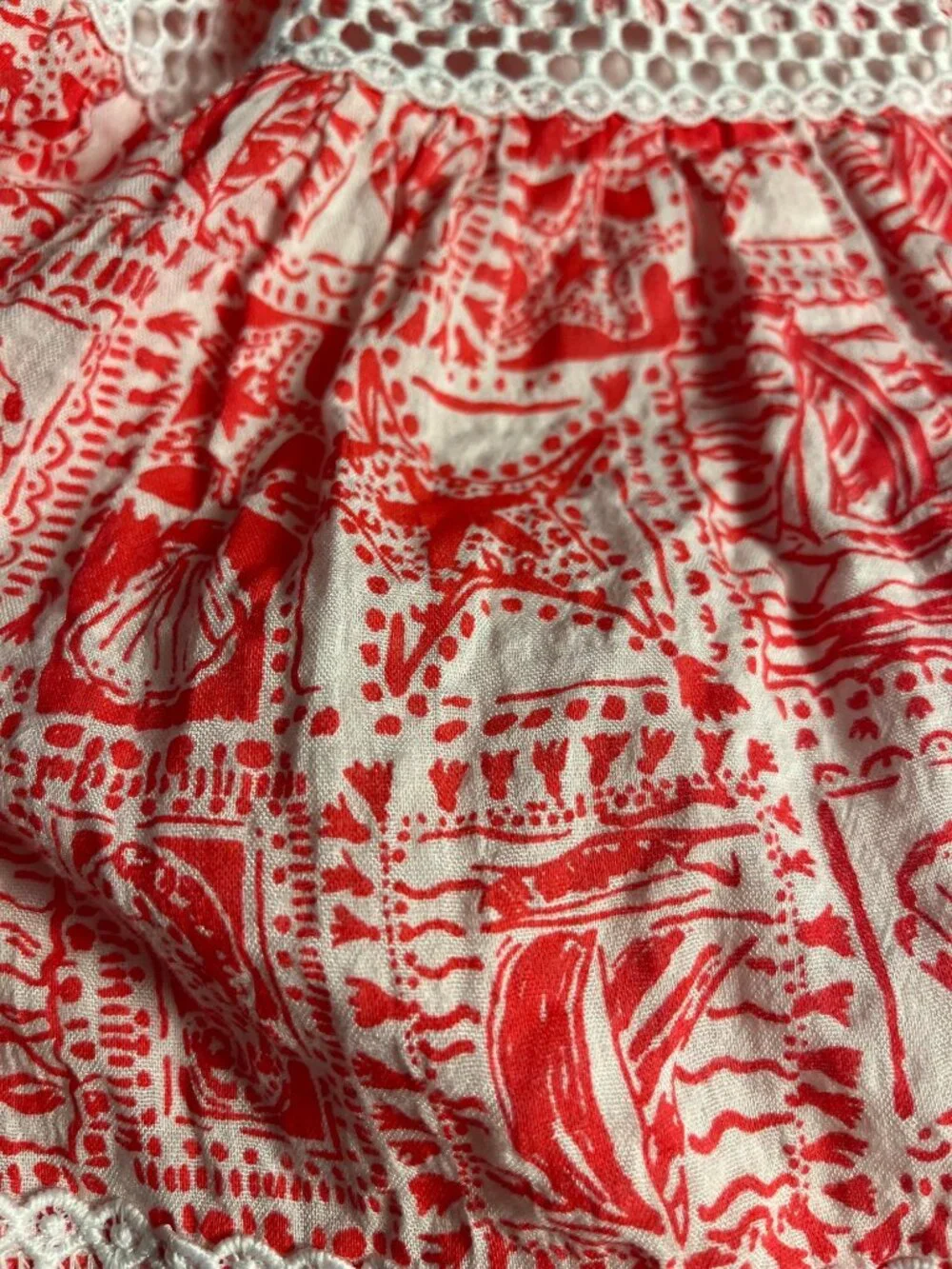 Lilly Pulitzer Mizner red (pink) L Strapless Smocked Tiered Mini Kelvina Dress - Picture 5 of 14